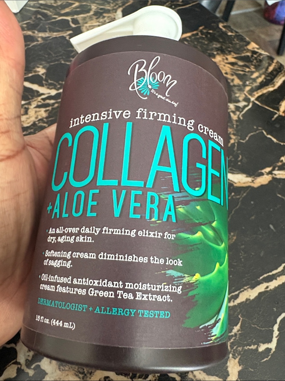 bloom Collagen + Aloe Vera Firming Cream - Teal & Brown never been opened